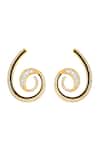 Buy_Isharya_Gold Plated Crystals Surra Statement Hoop Earrings _Online_at_Aza_Fashions