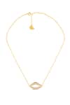 Isharya Gold Plated Skylaire Lip Pendant Necklace Online at Aza Fashions Isharya_Gold Plated Skylaire Lip Pendant Necklace _Online_at_Aza_Fashions