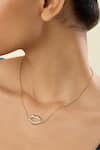 Shop Isharya Gold Plated Skylaire Lip Pendant Necklace at Aza Fashions Shop_Isharya_Gold Plated Skylaire Lip Pendant Necklace _at_Aza_Fashions