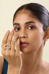 Buy_Isharya_Gold Plated Crystals, Stones Vestra Adjustable Ring _at_Aza_Fashions