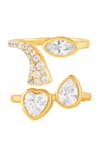 Isharya Gold Plated Crystals, Stones Dalienne Statement Stackable 2 Rings at Aza Fashions Isharya_Gold Plated Crystals, Stones Dalienne Statement Stackable 2 Rings _at_Aza_Fashions