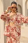 Buy_Diyarajvvir_Ivory Crepe Sequins Open , Sweetheart Floral Print Jacket Palazzo Set _Online_at_Aza_Fashions