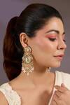 Buy_Vivinia By Vidhi Mehra_Multi Color Pearls, Stones Floral Kundan Drop Earrings _at_Aza_Fashions