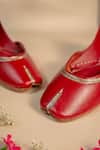 Buy_Loryphilory_Red Leaf Accent Handcrafted Jutti _Online_at_Aza_Fashions