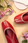 Loryphilory_Red Leaf Accent Handcrafted Jutti _at_Aza_Fashions