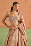 Buy_Lashkaraa_Pink Silk, Shantoon, Brocade Sequins, Embroidery, Zari Floral Lehenga Set _Online_at_Aza_Fashions