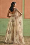 Lashkaraa_Ivory Net, Satin Zari, Sequins, Embroidery Halter Neck, Lehenga Set _Online_at_Aza_Fashions