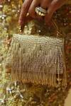 Buy_Forever Noor_Gold Beads, Tassels Glory Nalki Embellished Box Bag _at_Aza_Fashions