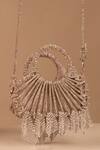 Buy_Forever Noor_Silver Rhinestones, Tassels Lumi Studded Knotted Mini Bag _at_Aza_Fashions