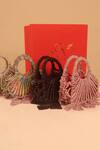 Buy_Forever Noor_Silver Rhinestones, Tassels Lumi Studded Knotted Mini Bag _Online_at_Aza_Fashions