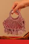 Buy_Forever Noor_Pink Rhinestones, Tassels Lumi Knot Macrame Mini Bag _at_Aza_Fashions