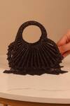Buy_Forever Noor_Black Rhinestones, Tassels Lumi Knot Macrame Mini Bag _at_Aza_Fashions