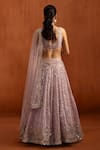 Lashkaraa_Lilac Satin Sequins, Embroidery, Mirrors, Beads, Zari Sweetheart Lehenga Set _Online_at_Aza_Fashions