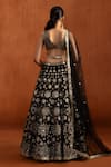 Lashkaraa_Black Velvet, Satin, Net Embroidery, Sequins, Zari, Mirrors, Lehenga Set _Online_at_Aza_Fashions