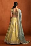 Lashkaraa_Yellow Viscose, Tissue Sequins, Embroidery, Motif Lehenga Blouse And Dupatta Set _Online_at_Aza_Fashions