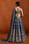 Lashkaraa_Blue Chiffon Sequins, Embroidery, Metallic Thread, Beads Lehenga Blouse Set _Online_at_Aza_Fashions