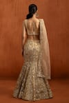 Lashkaraa_Gold Net Sequins, Embroidery, Zari, Beads, Metallic Thread Fishcut Lehenga Set _Online_at_Aza_Fashions