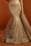 Lashkaraa_Gold Net Sequins, Embroidery, Zari, Beads, Metallic Thread Fishcut Lehenga Set _at_Aza_Fashions
