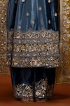 Shop_Lashkaraa_Blue Velvet Sequins, Stones, Embroidery Scoop Neck Anarkali Set _Online_at_Aza_Fashions