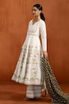 Shop_Lashkaraa_White Crepe, Silk Embroidery, Zari, Gota Patti, Floral Anarkali Palazzo Set _Online_at_Aza_Fashions