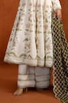 Lashkaraa_White Crepe, Silk Embroidery, Zari, Gota Patti, Floral Anarkali Palazzo Set _at_Aza_Fashions