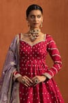 Buy_Lashkaraa_Pink Silk Embroidery, Sequins, Zari, Metallic Thread Peplum Tunic Lehenga Set _Online_at_Aza_Fashions
