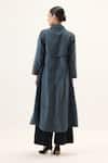 Shop_Kharakapas_Blue Corduroy Deep Tide Trench Coat _at_Aza_Fashions