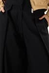 Shop_Kharakapas_Black Twill Void Front Pleat Trouser _Online_at_Aza_Fashions