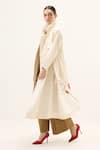 Shop Kharakapas Ivory Oxford, Muslin Maison Trench Coat Online at Aza Fashions Shop_Kharakapas_Ivory Oxford, Muslin Maison Trench Coat _Online_at_Aza_Fashions