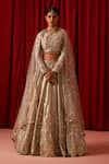 Buy_Lashkaraa_Silver Tissue Sequins, Stones, Zari, Embroidery, Metallic Thread Lehenga Set _at_Aza_Fashions