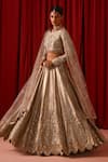 Buy_Lashkaraa_Silver Tissue Sequins, Stones, Zari, Embroidery, Metallic Thread Lehenga Set _Online_at_Aza_Fashions