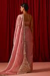 Lashkaraa_Pink Tissue, Shantoon Sequins, Zari, Embroidery Bordered Saree With Blouse _Online_at_Aza_Fashions