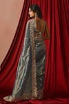 Lashkaraa_Blue Tissue, Shantoon Sequins, Zari, Embroidery Sweetheart Saree With Blouse _Online_at_Aza_Fashions