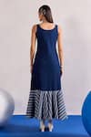Shop_Zazu_Blue Denim, Cotton Round Neck And Striped Flounce Hem Maxi Dress _at_Aza_Fashions