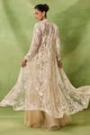 Buy_Awigna_Ivory Organza, Net Embroidery, Ruffles, Sequins Celestite Jacket Sharara Set _Online_at_Aza_Fashions