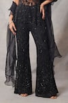 Shop_Awigna_Black Organza, Net Sequins, Beads, Embroidery Emerald Peplum Top Pant Set _Online_at_Aza_Fashions