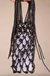 Buy_Forever Noor_Black Jazz Rhinestone Macrame Phone Bag _at_Aza_Fashions