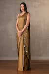 Buy_Onaya_Green Satin Sequins, Mirrors, Stones Sweetheart Neck Embellished Saree Gown  _Online_at_Aza_Fashions