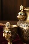The Bling Girll_Gold Plated Stones, Pearls Embellished Jhumkas _Online_at_Aza_Fashions