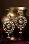 The Bling Girll_Gold Plated Pearls, Gemstones, Kundan Embellished Drop Earrings _Online_at_Aza_Fashions