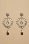 Buy_The Bling Girll_Gold Plated Pearls, Gemstones, Kundan Embellished Drop Earrings _Online_at_Aza_Fashions
