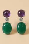 The Bling Girll_Green Stones, Crystals Double Embellished Drops _Online_at_Aza_Fashions