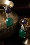 Buy_The Bling Girll_Green Stones, Crystals Double Embellished Drops _Online_at_Aza_Fashions