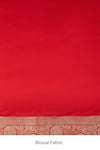 Zal From Benaras Red Silk, Satin Zari Banarasi Handloom Saree With Unstitched Blouse Piece at Aza Fashions Zal From Benaras_Red Silk, Satin Zari Banarasi Handloom Saree With Unstitched Blouse Piece _at_Aza_Fashions