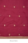 Zal From Benaras Maroon Silk Zari, Embroidery Katan Banarasi Saree With Unstitched Blouse Fabric at Aza Fashions Zal From Benaras_Maroon Silk Zari, Embroidery Katan Banarasi Saree With Unstitched Blouse Fabric _at_Aza_Fashions