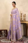 Zal From Benaras Lavender Silk Zari, Banarasi Patola Saree With Unstitched Blouse Fabric Online at Aza Fashions Zal From Benaras_Lavender Silk Zari, Banarasi Patola Saree With Unstitched Blouse Fabric _Online_at_Aza_Fashions