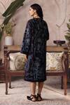 Shop_Grassroot By Anita Dongre_Black Silk, Cotton Embroidery, Metallic Ahren Hand Kantha Jacket With Dress _at_Aza_Fashions