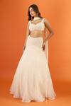Shop Couture By Niharika Ivory Net Pearls, Stones Sweetheart Neck Embroidered Lehenga Set Online at Aza Fashions Shop_Couture By Niharika_Ivory Net Pearls, Stones Sweetheart Neck Embroidered Lehenga Set _Online_at_Aza_Fashions
