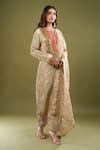 Anamika Khanna Off White Sequins, Embroidery, Foil Printing Round Neck Printed Kurta Set Online at Aza Fashions Anamika Khanna_Off White Sequins, Embroidery, Foil Printing Round Neck Printed Kurta Set _Online_at_Aza_Fashions