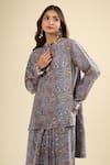 Buy Anamika Khanna Blue Mandarin Collar Printed Kurta Set Online at Aza Fashions Buy_Anamika Khanna_Blue Mandarin Collar Printed Kurta Set _Online_at_Aza_Fashions